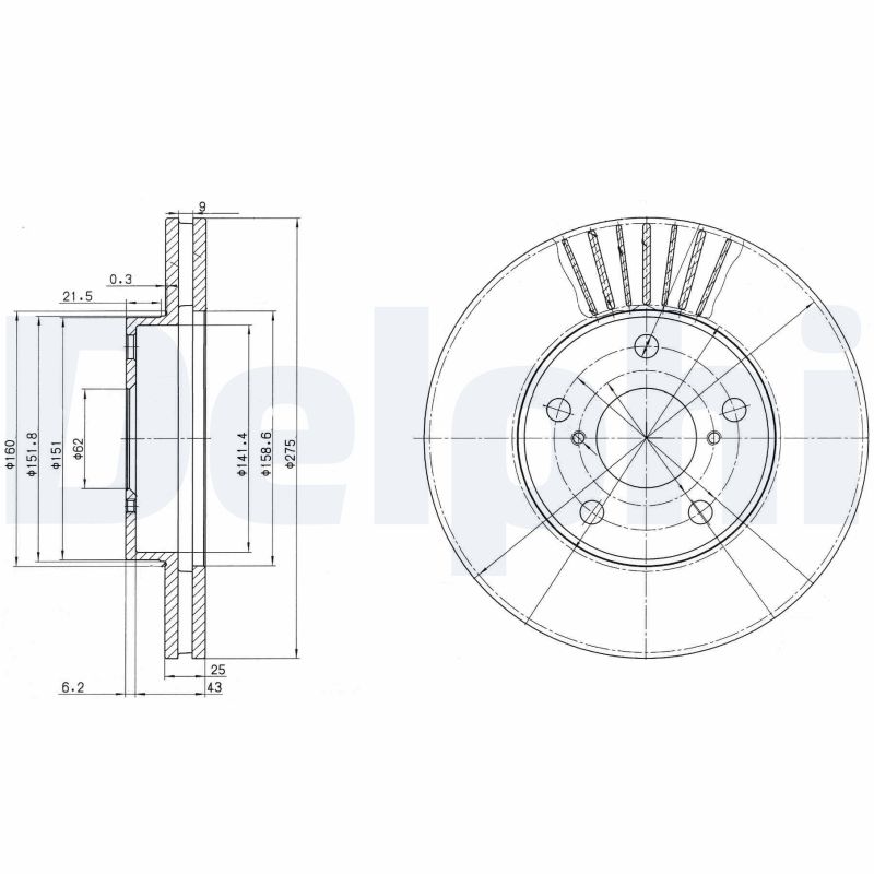 Диск тормозной DELPHI BG3856