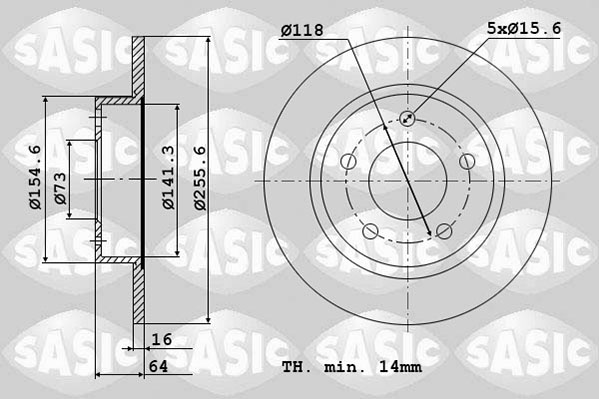 Диск тормозной SASIC 2464954J