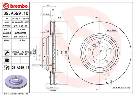 Диск тормозной BRECO BS 8803
