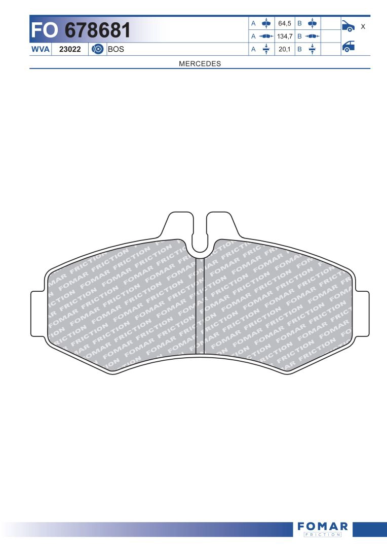 Колодки гальм вн дисков FOMAR FRICTION FO678681