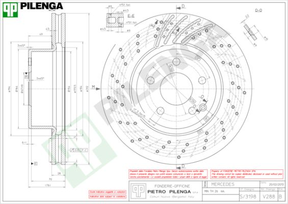 Диск тормозной PILENGA V288