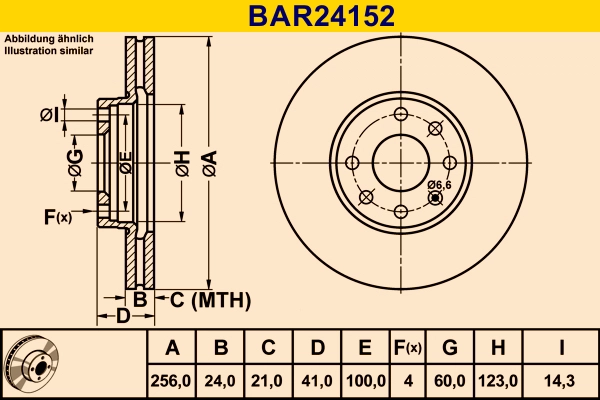Диск тормозной BARUM BAR24152
