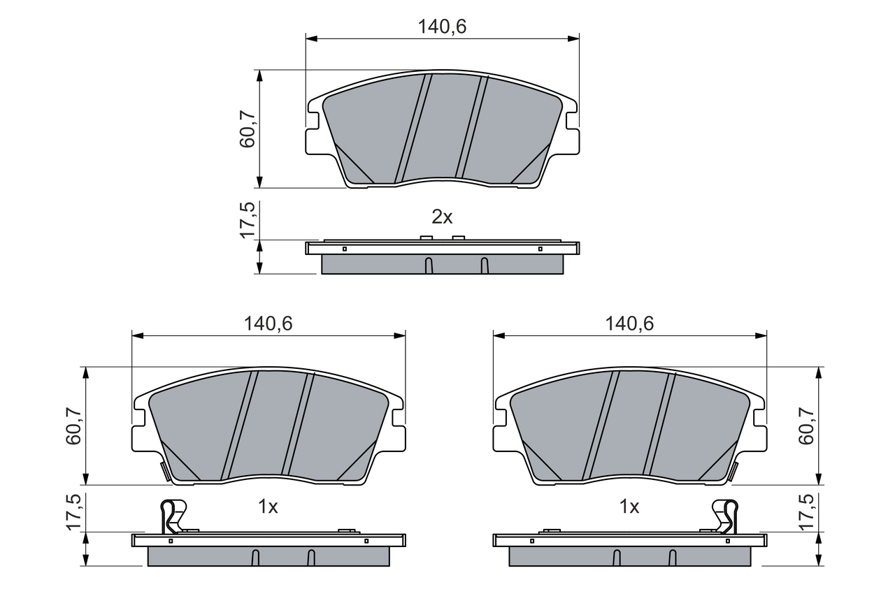 Комплект тормозных колодок дисковый тормоз BOSCH 0986460076
