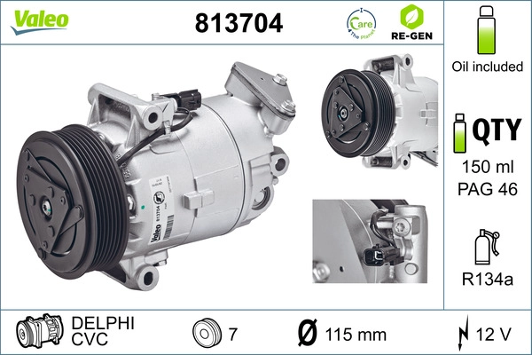 Компрессор кондиционера VALEO 813704