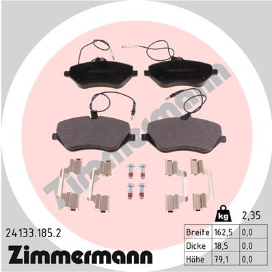 Колодки тормозные пер. citroen peugeot c5 iii (rd) 2.2 hdi 02.2008 - ZIMMERMANN 241.3318.52