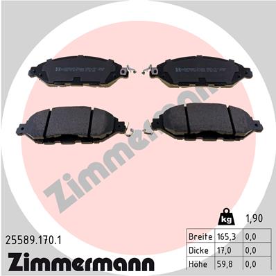 Колодки тормозные дисковые ZIMMERMANN 25589.170.1