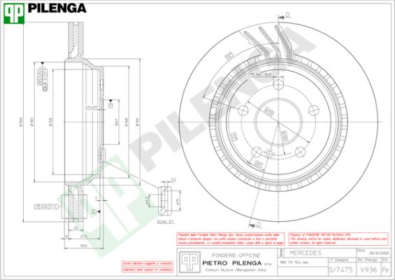 Диск тормозной PILENGA V936