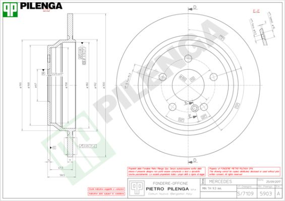 Диск тормозной PILENGA 5903