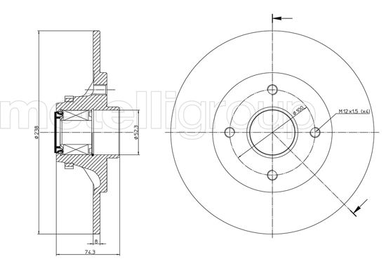 Диск тормозной METELLI 23-0236