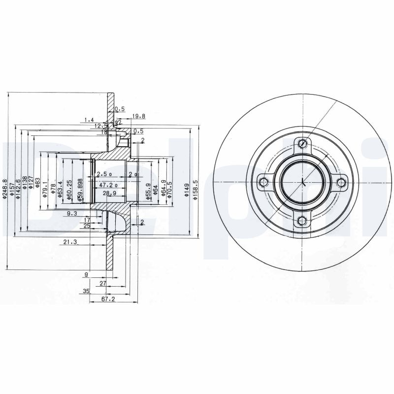 Диск тормозной DELPHI BG3962