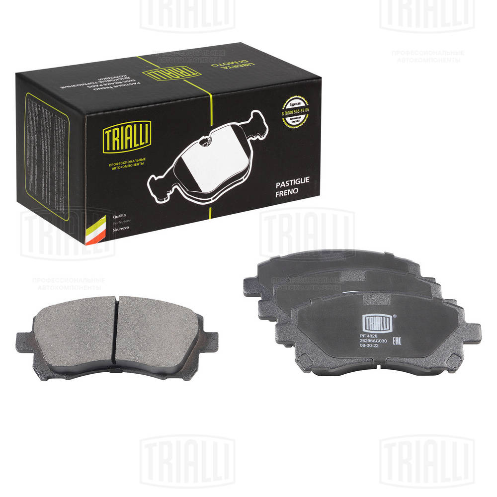 Колодки тормозные дисковые передние для автомобилей subaru forester (97-) / outback (00-) (pf 4326) TRIALLI PF 4326
