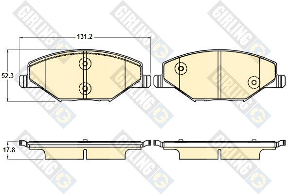 Колодки тормозные дисковые комплект GIRLING 6120271