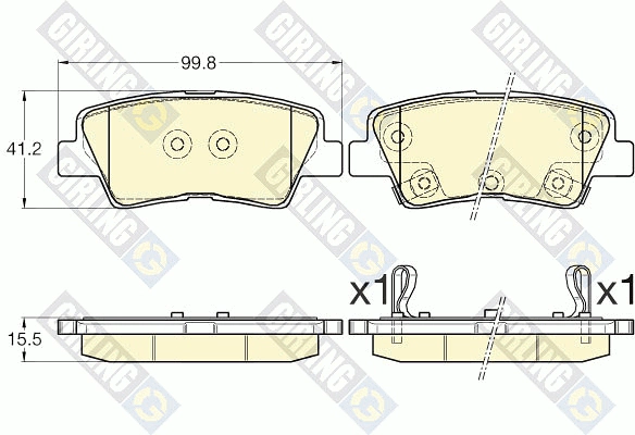 Колодки тормозные дисковые 6135696 GIRLING 6135696