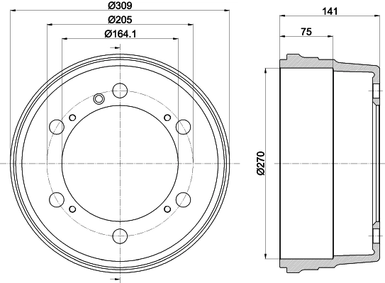 Тормозной барабан HELLA/BEHR/PAGID 8DT355301661