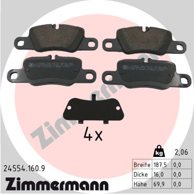 Колодки тормозные porsche pbz ZIMMERMANN 245541609