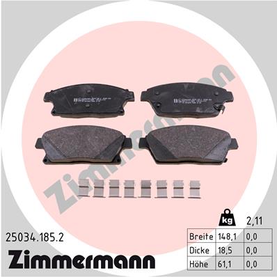 Колодки тормозные дисковые передн chevrolet cruze 00 - cruze 09 opel astra gtc j 11 - astra ZIMMERMANN 250341852