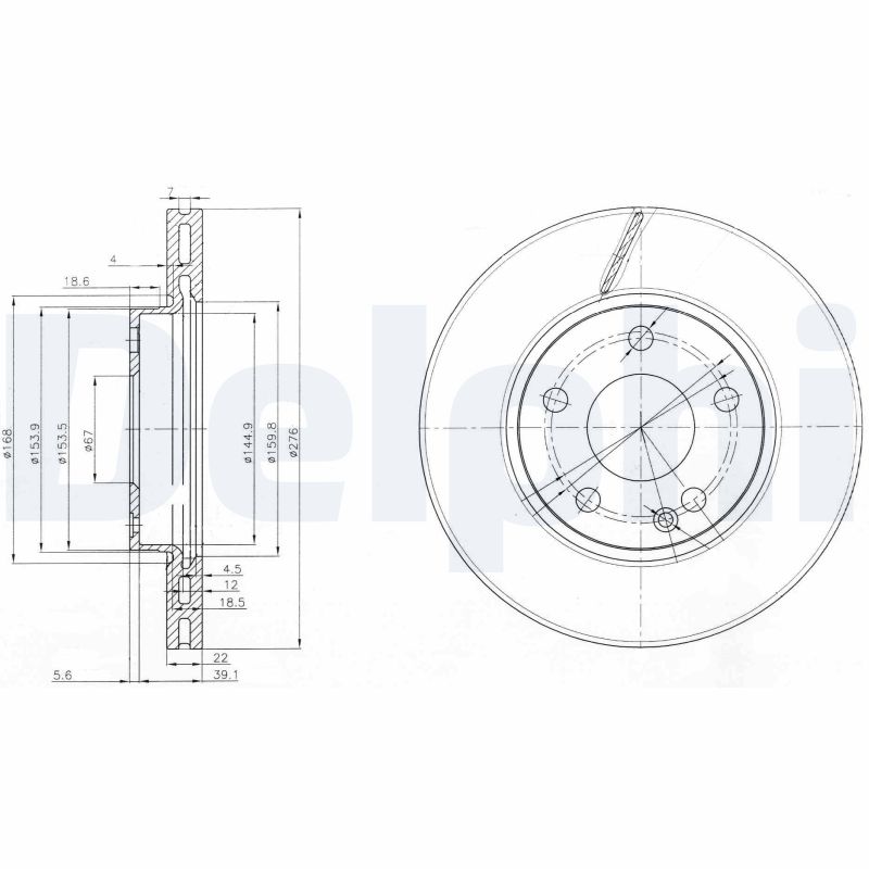 Диск тормозной DELPHI BG3845