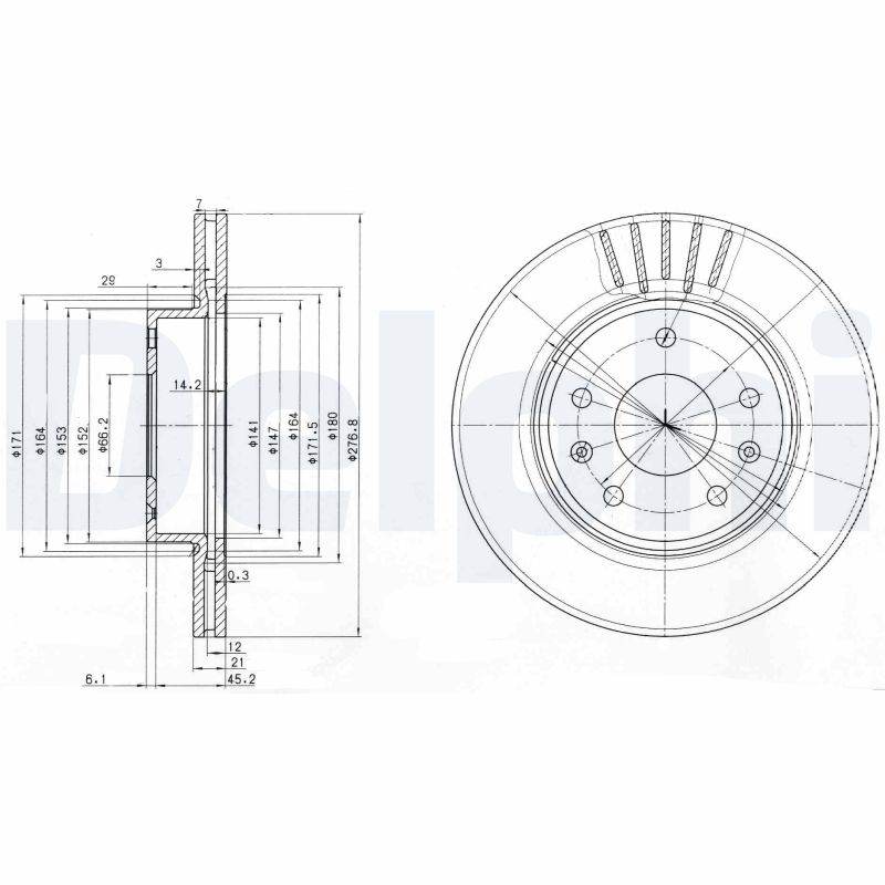 Диск тормозной DELPHI BG3702