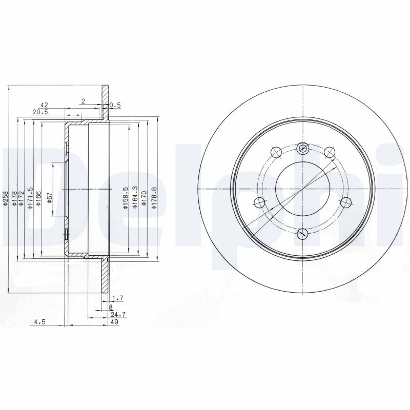 Диск тормозной DELPHI BG3710