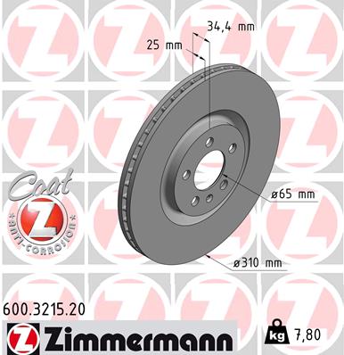 Диск тормозной ZIMMERMANN 600321520