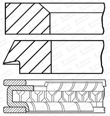 Кольца поршневые GOETZE ENGINE 08-424800-30