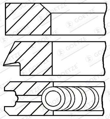Кольца поршневые GOETZE ENGINE 08-287507-00