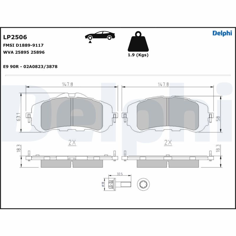 Колодки тормозные DELPHI LP2506
