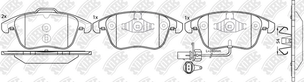 Колодки тормозные NIBK PN0398W