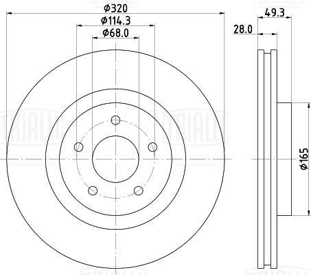 Диск тормозной TRIALLI DF266009