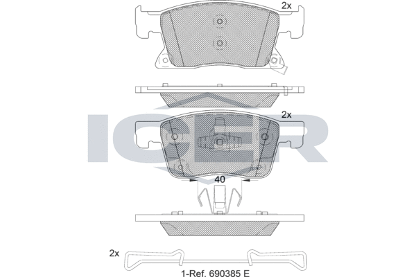Колодки тормозные ICER 182245