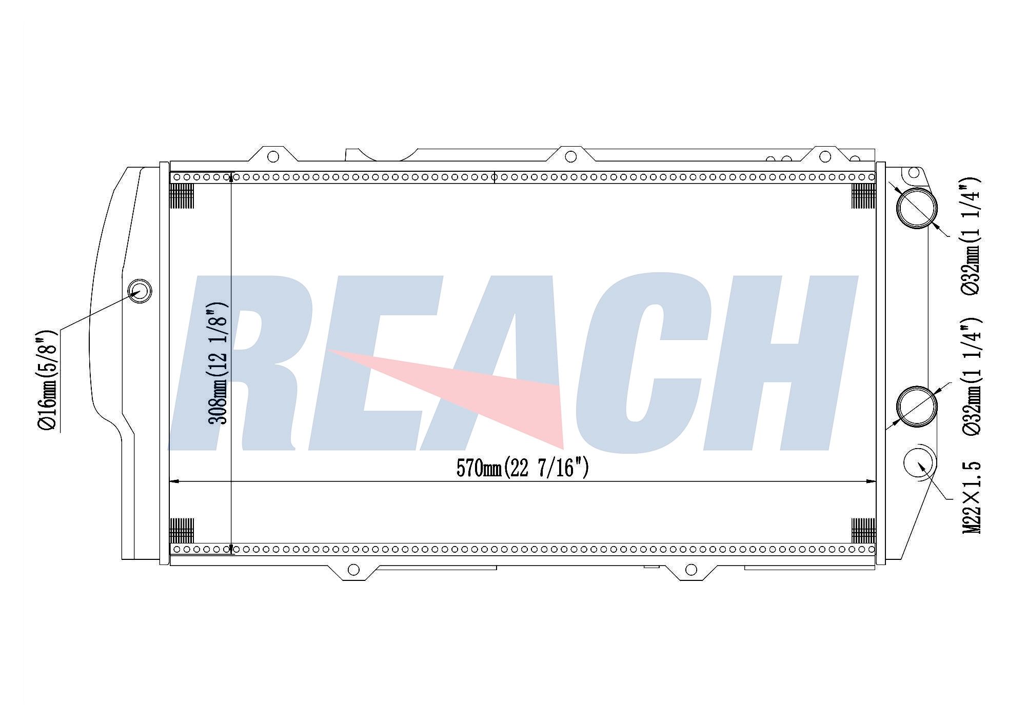 Радиатор системы охлаждения REACH 1.41.710.542