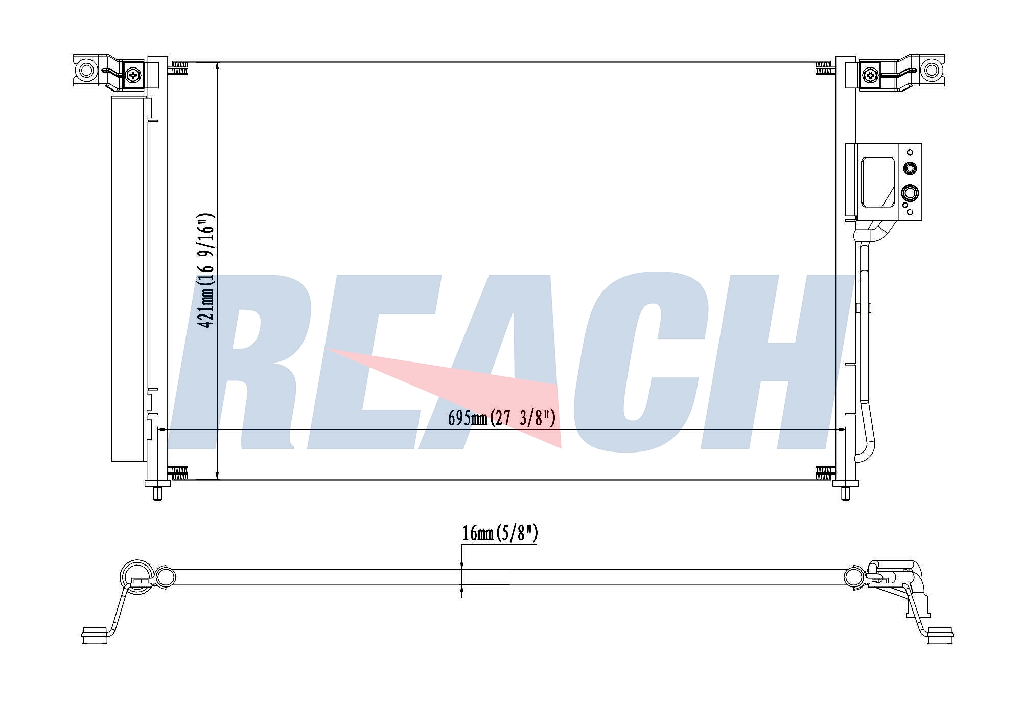 Радиатор кондиционера REACH 1.31.3576.PDH