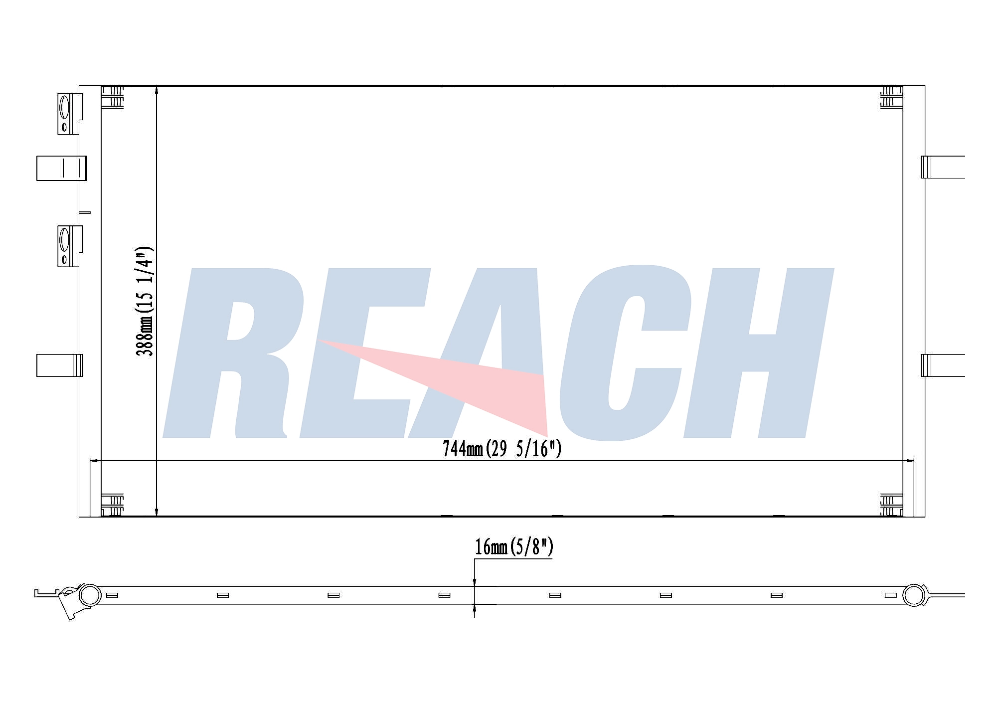Радиатор кондиционера REACH 1.30.0718.P
