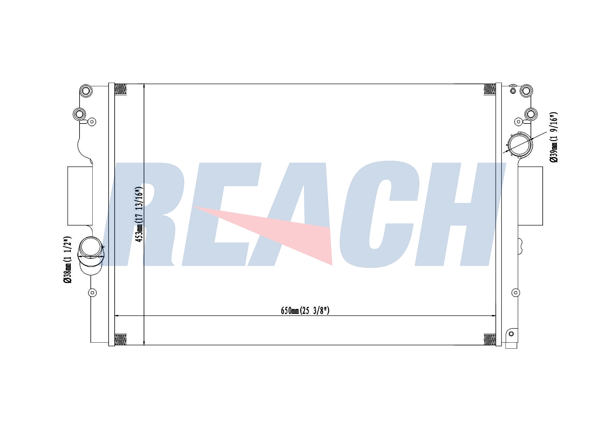 Радиатор системы охлаждения REACH 1.40.13677.534
