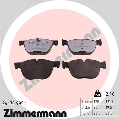 Колодки тормозные дисковые ZIMMERMANN 24170.995.1