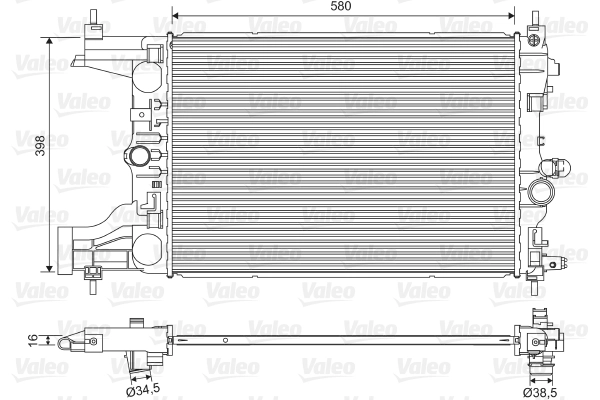 Радиатор системы охлаждения VALEO 701594