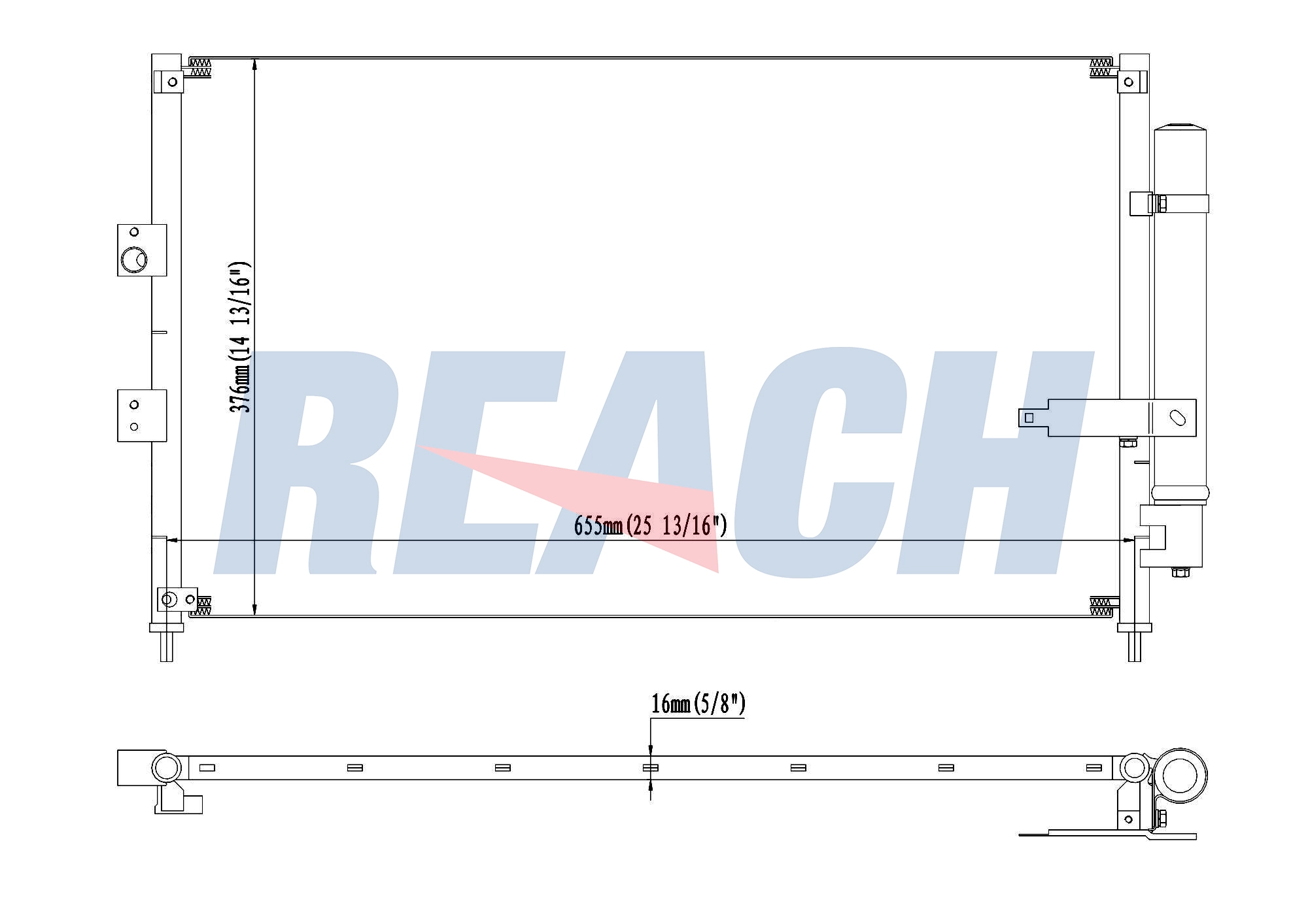Радиатор кондиционера REACH 1.31.3525.PDH