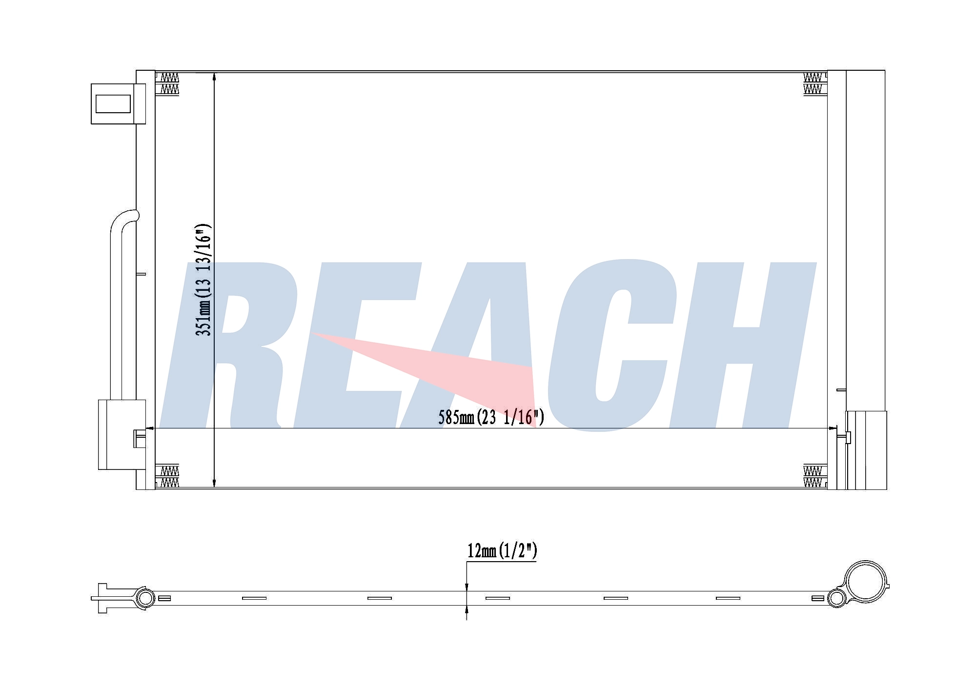 Радиатор кондиционера REACH 1.30.0754.PD