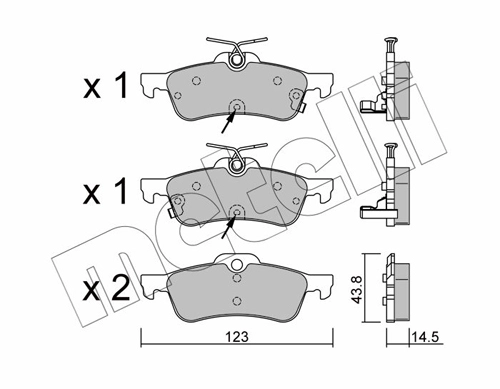 Колодки тормозные дисковые комплект METELLI 22-0556-2
