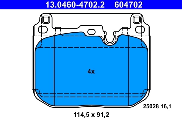 Тормозные колодки перед (m тормоз) bmw 1/2x2 15- ATE 13.0460-4702.2