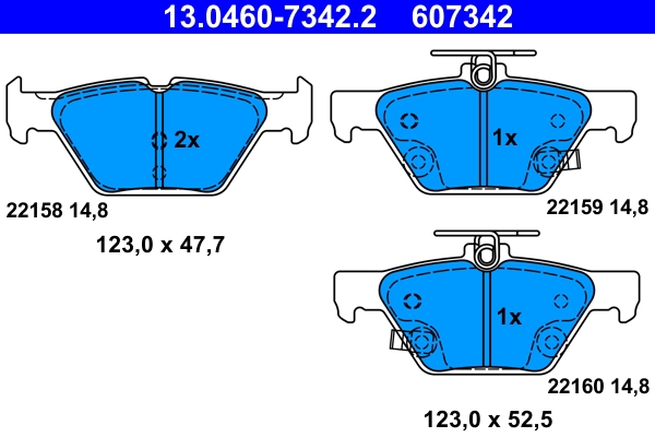 К-т дисков. тормоз. колодок ATE 13.0460-7342.2
