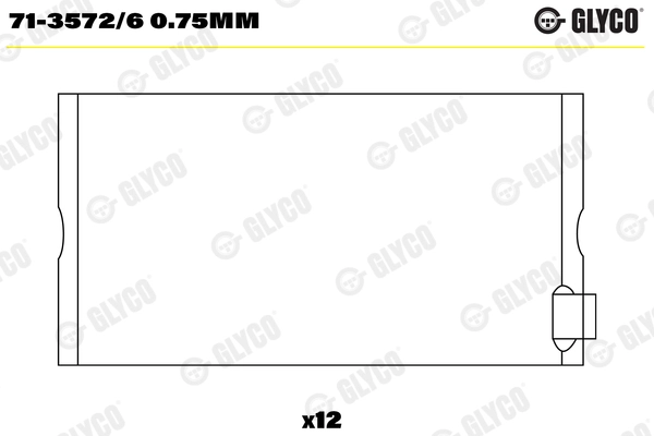 Вкладыши двс шатунные (к-т) GLYCO 71-3572/6 0.75mm