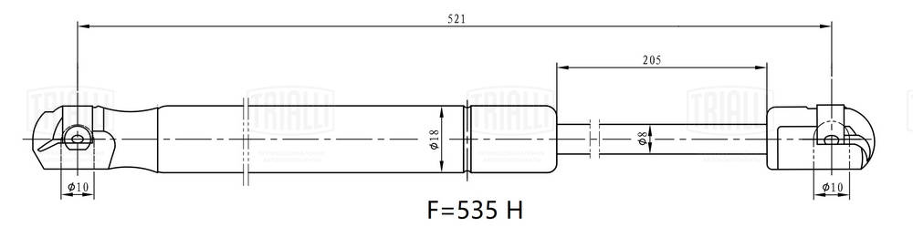 Упор газовый TRIALLI GS1852