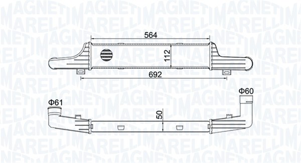 Mst433 интеркулер mb w210 e200/220 cdi 97-03 MAGNETI MARELLI 351319204330