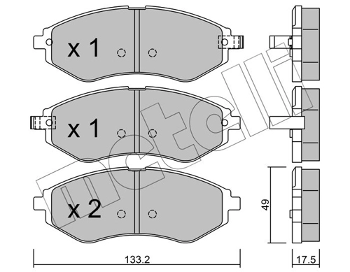 Комплект тормозных колодок дисковый тормоз METELLI 22-0508-1