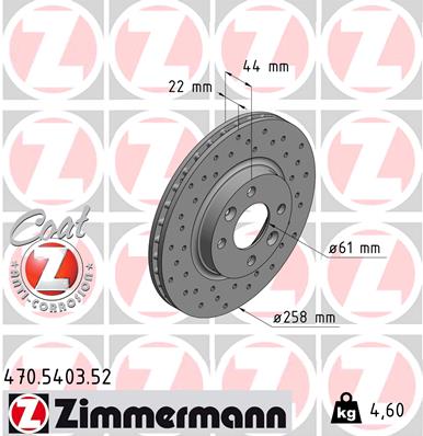 Тормозной диск sport brake disc z ZIMMERMANN 470.5403.52