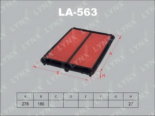 Воздушный фильтр LYNXAUTO LA-563