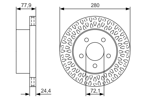 Тормозной диск BOSCH 0 986 479 U00