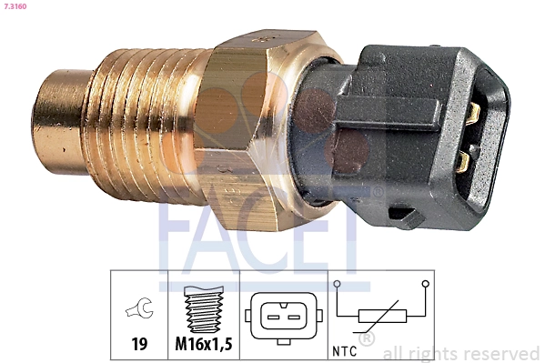 Датчик температура охлаждающей жидкости made in italy - oe equivalent FACET 7.3160