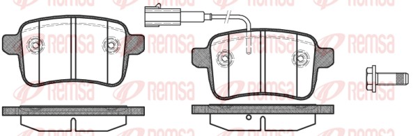 Комплект тормозных колодок дисковый тормоз REMSA 1450.02